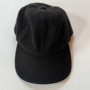 TOPO Designs Hat Cap Mens Black Strap Back Fleece Cap Outdoors Hiking Adjustable